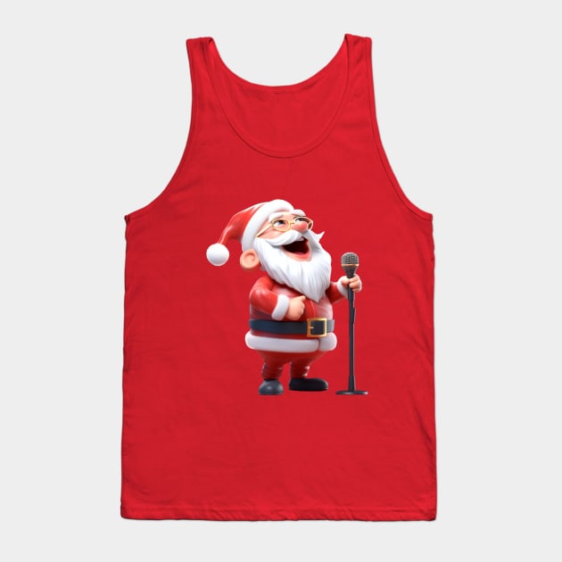 Jolly Jam Session: 3D Santa Singing Spectacular Tee Tank Top by nftshirt